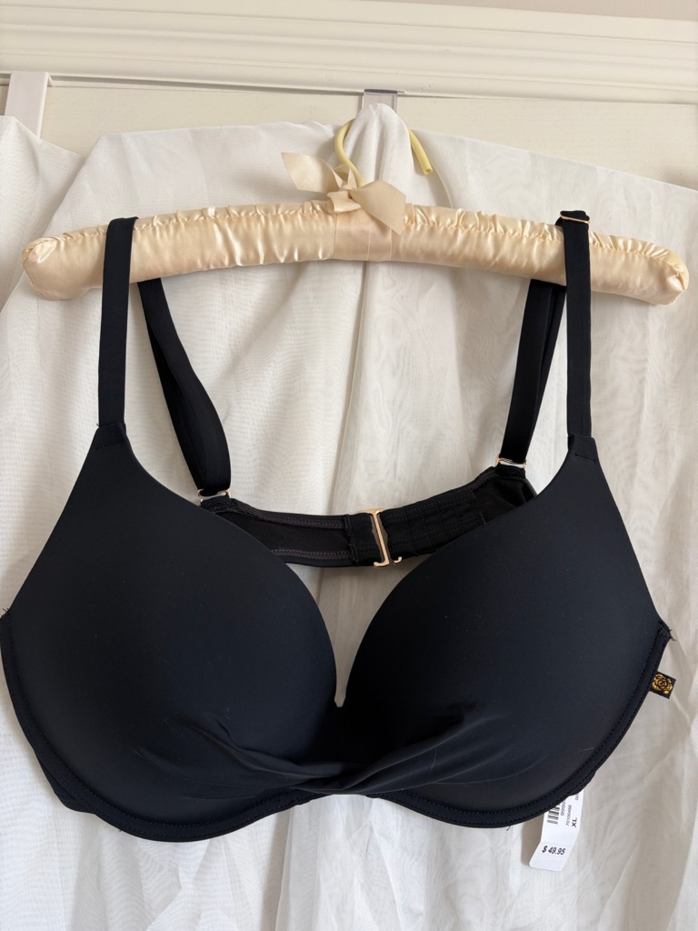 La Vie en Rose Black Plunge Bikini Top